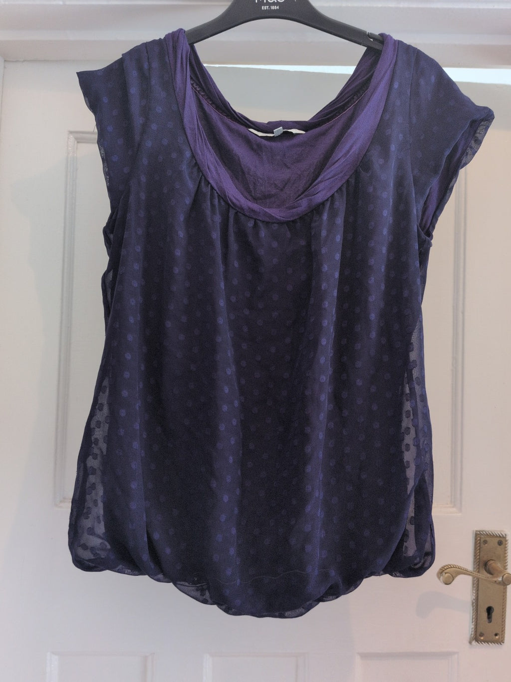 Rocha John Rocha 12 Purple Spot Sleeveless Blouse