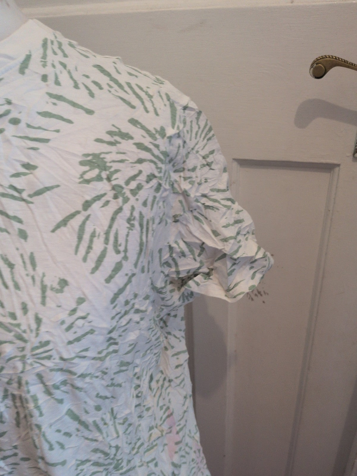 Primark 2XL Ladies Green White Printed T-shirt