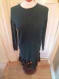 Ladies Next Size 10 Bottle Green Long Sleeved Dress