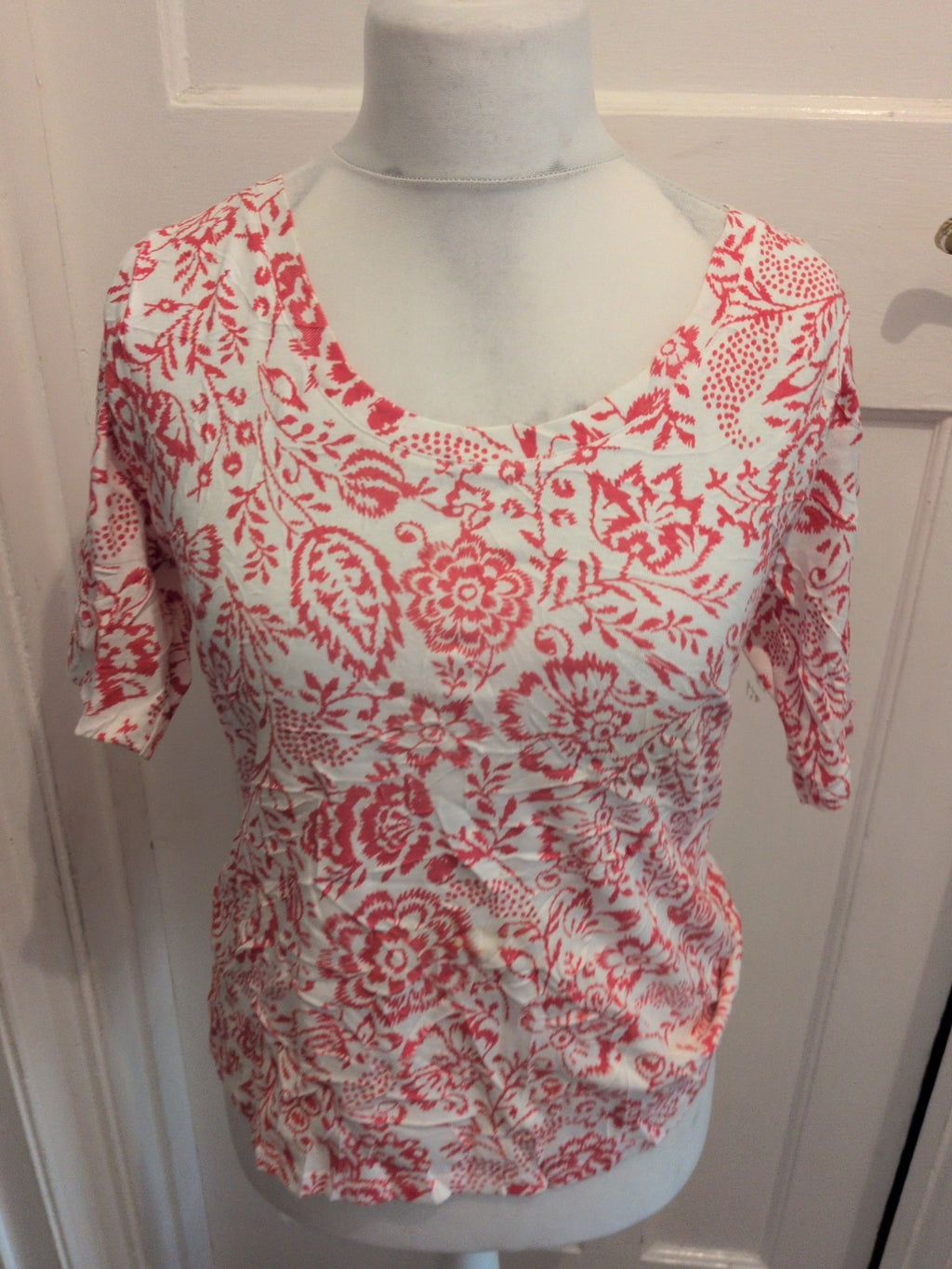 Marks And Spencer 16 Coral Mix Short Sleeve T-shirt