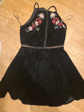 Ladies New Look Size 10 Black Floral Sleeveless Dress