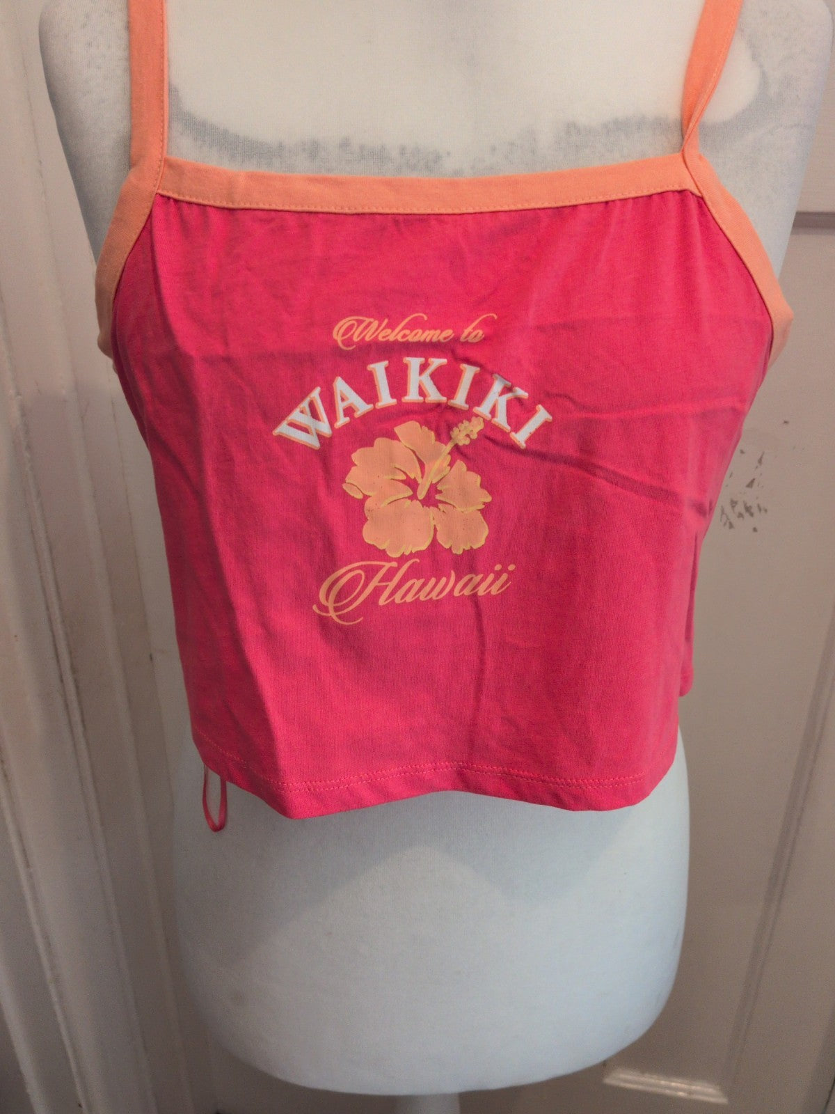 Brand New Primark 12-14 Pink And Orange Pyjama Sleeveless Top
