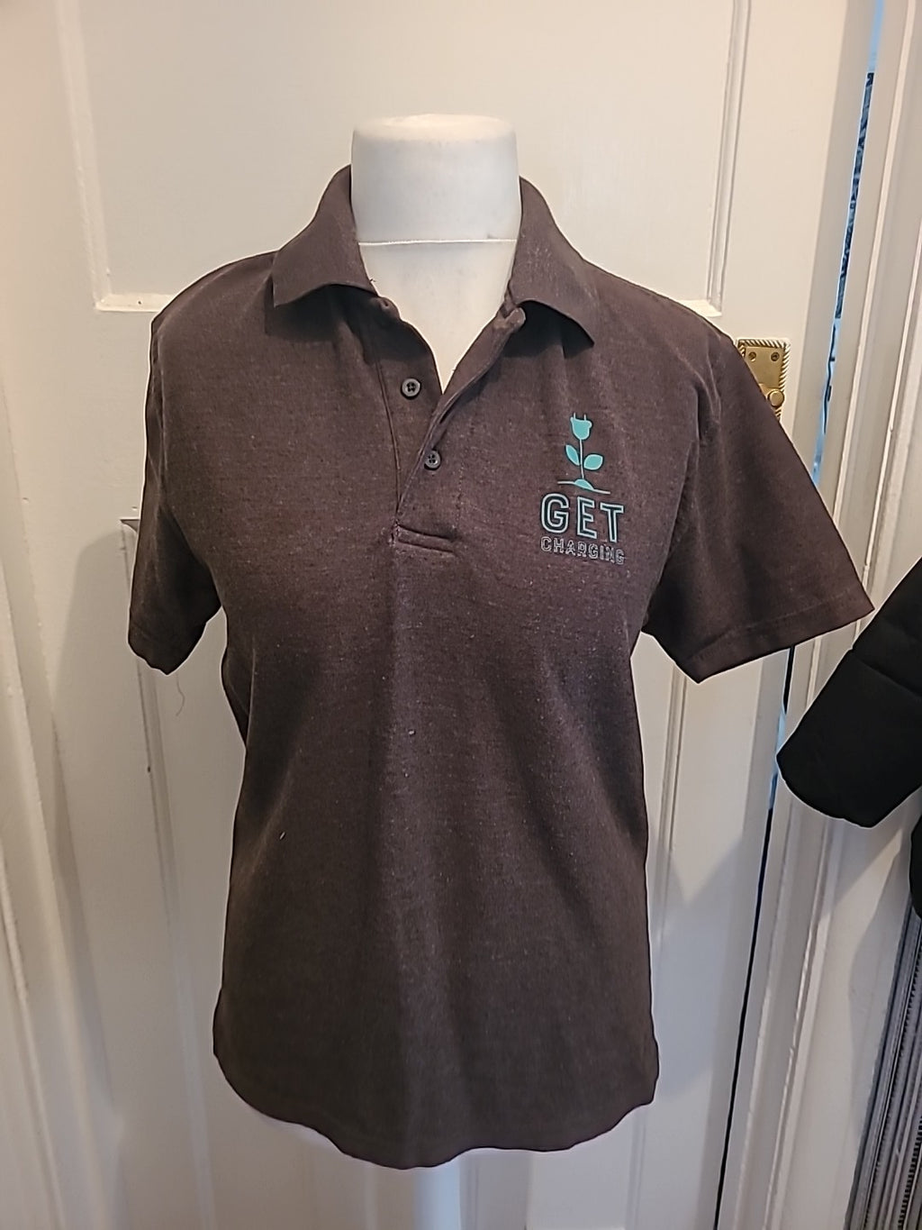 Mens Pro RTX Size M Grey Print Short Sleeved Polo