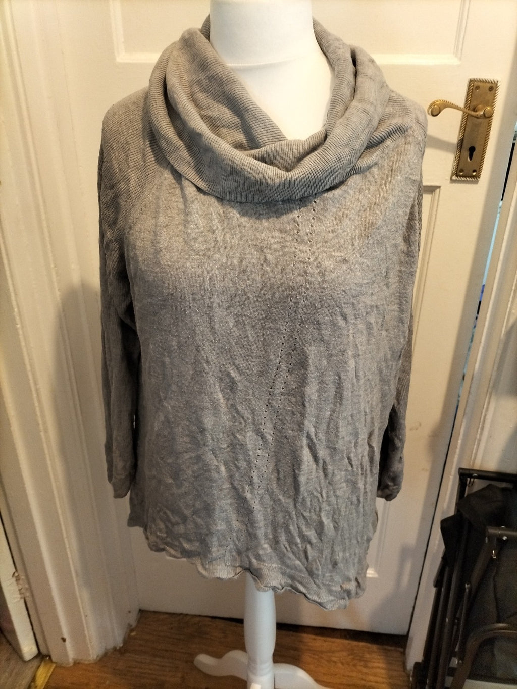 Ladies Peacocks Size 20 Grey High Neck Pullover Jumper