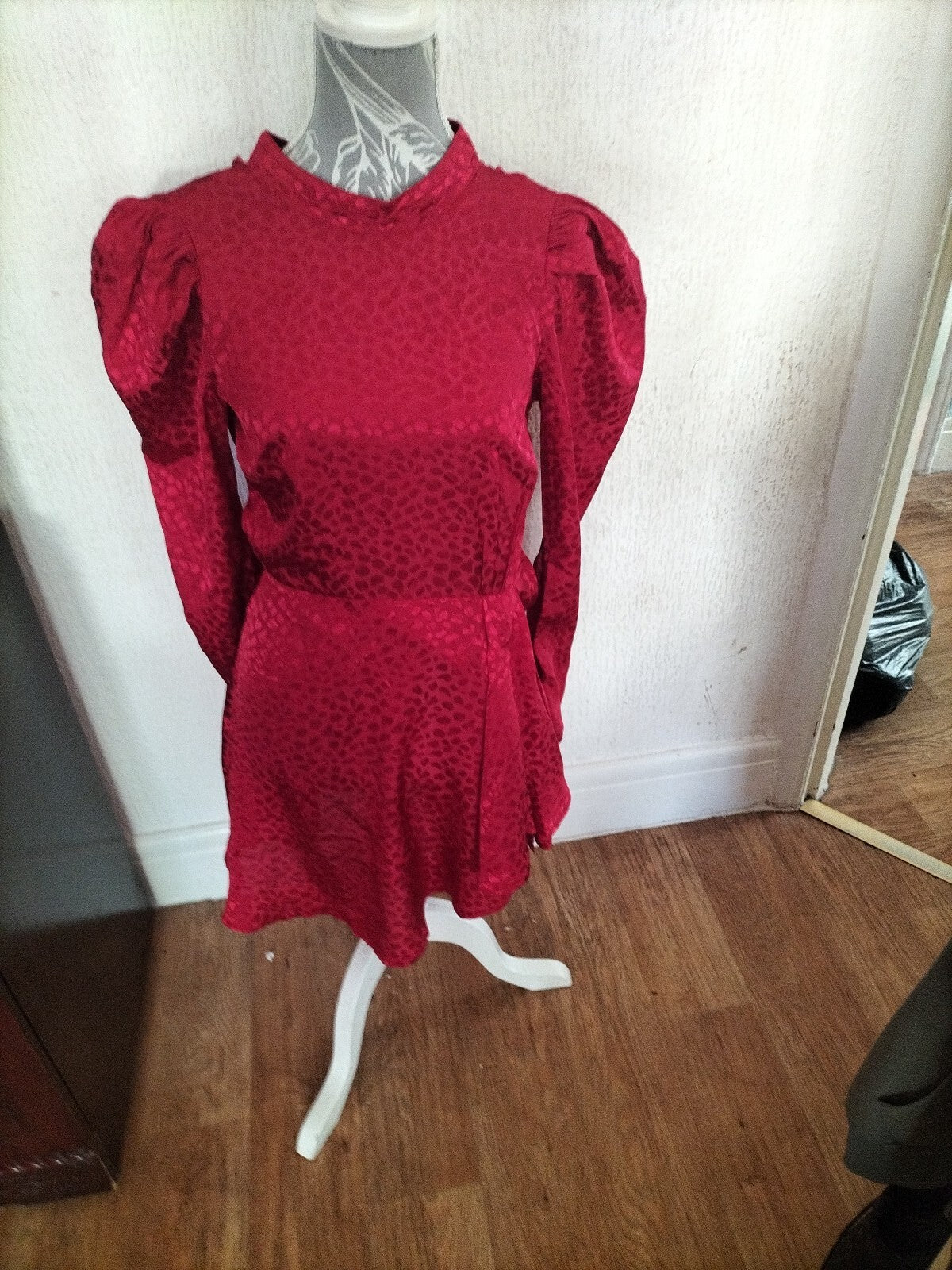Ladies Asos Size 10 Red Long Sleeved Dress