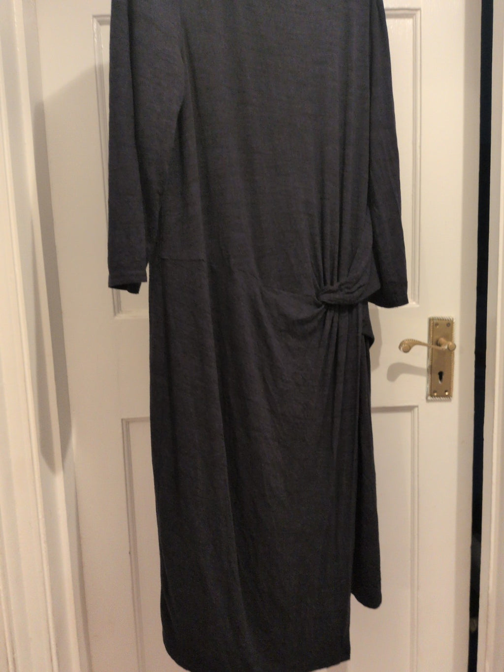 Autograph 16 Navy 3/4 Sleeve Knot Detail Midi Dress