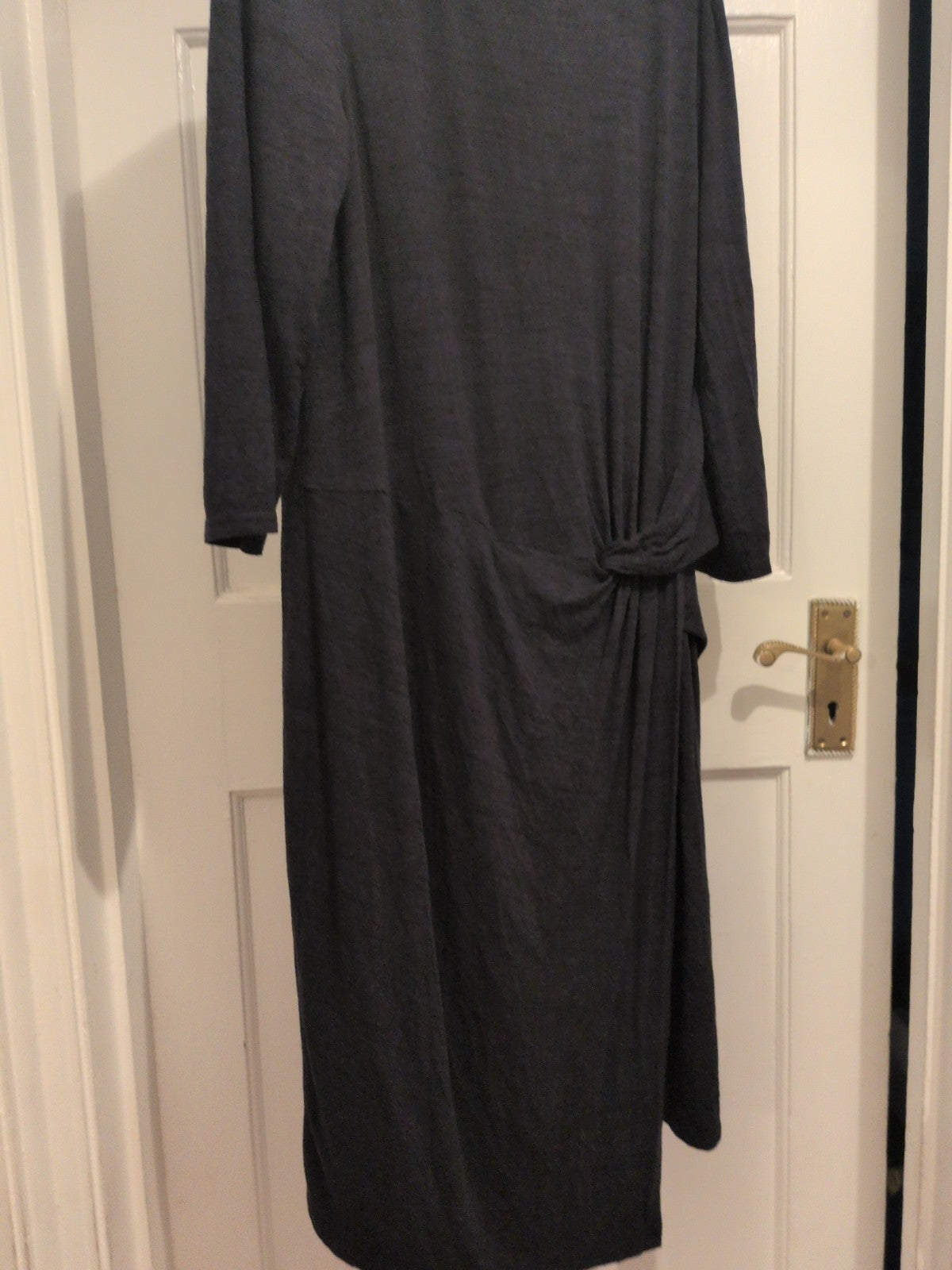 Autograph 16 Navy 3/4 Sleeve Knot Detail Midi Dress