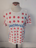 Ladies Large White With Orange Spot Short Sleeve T-shirt