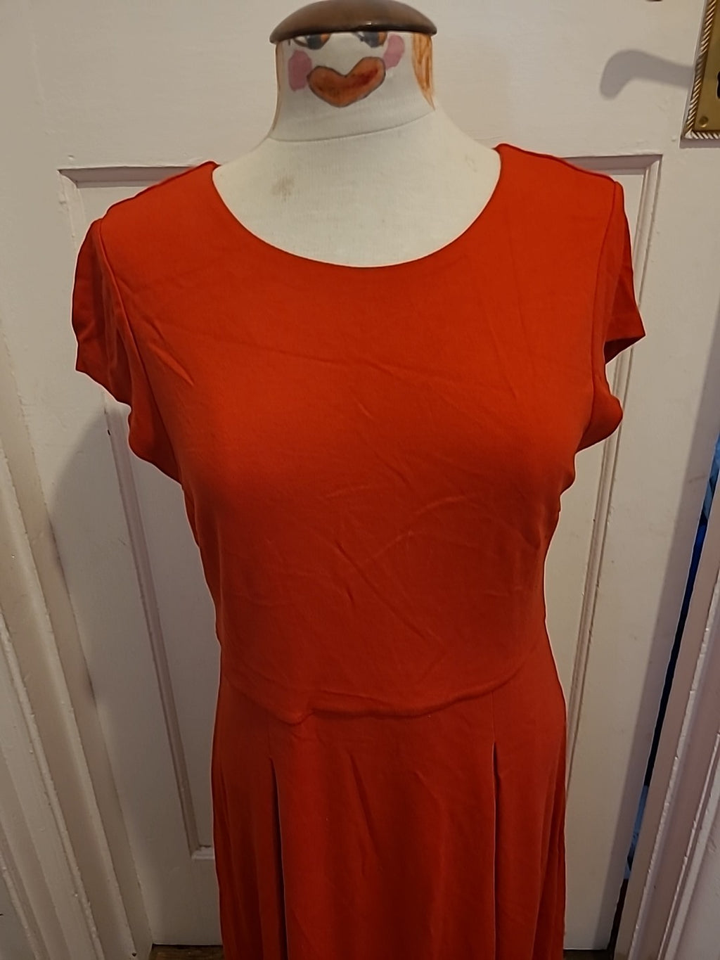 Ladies Red Dress Size 14 BODEN Short Sleeve