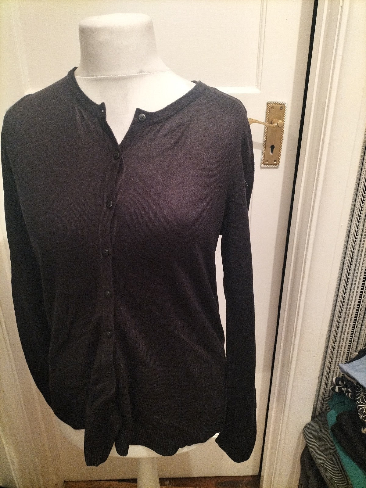 Ladies Bonmarche Size 10 Black Long Sleeved Cardigan