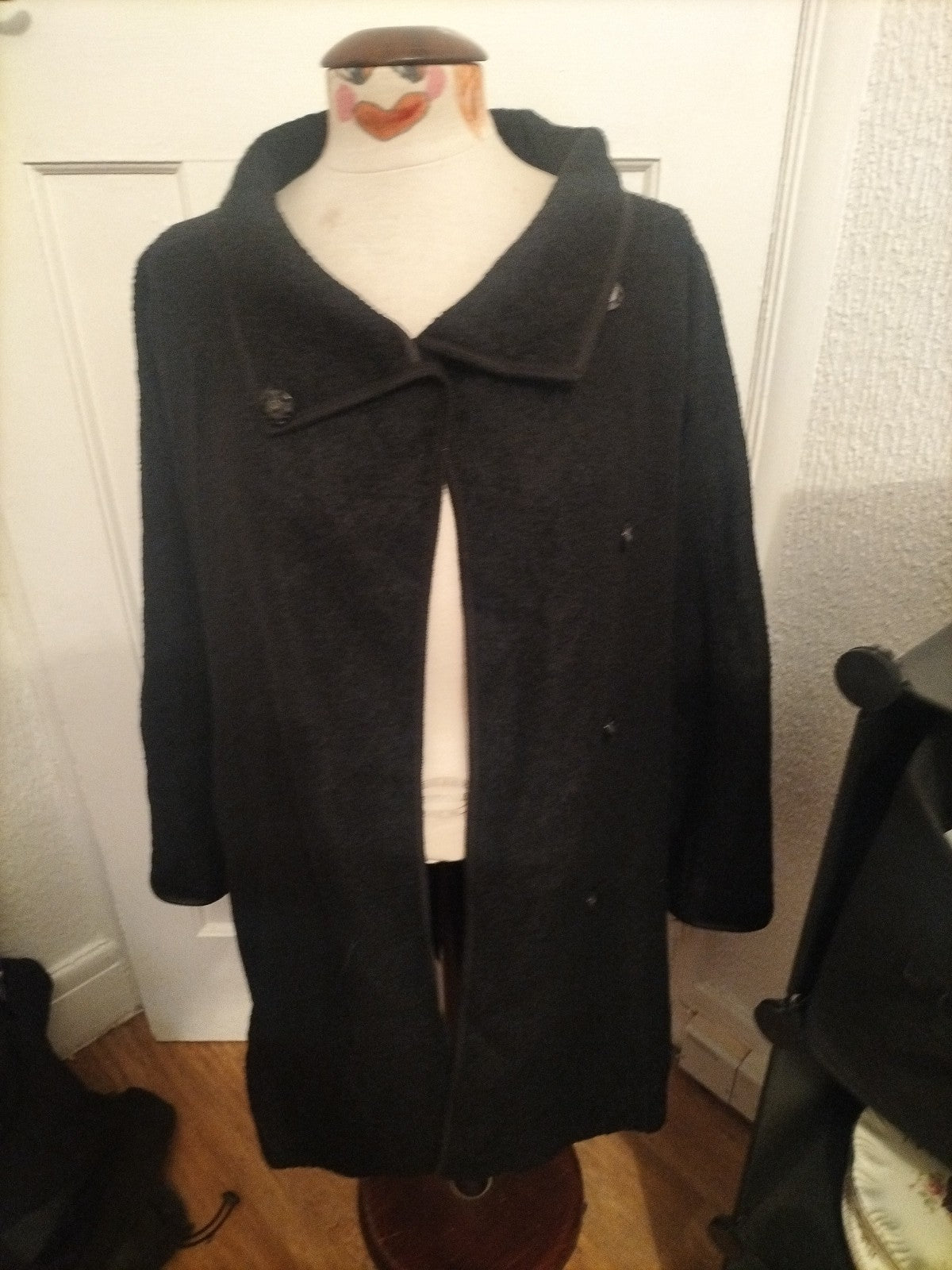 Ladies Basler Size 10 Black Long Sleeved Popper Fastening Coat