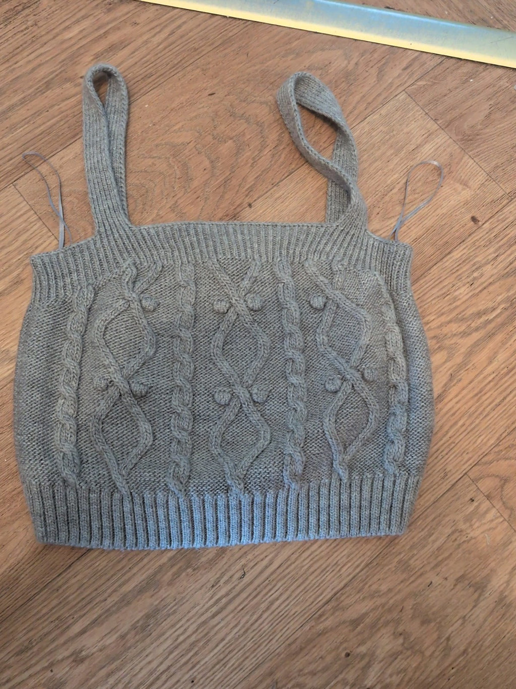 River Island Medium Grey Knit Crop Top
