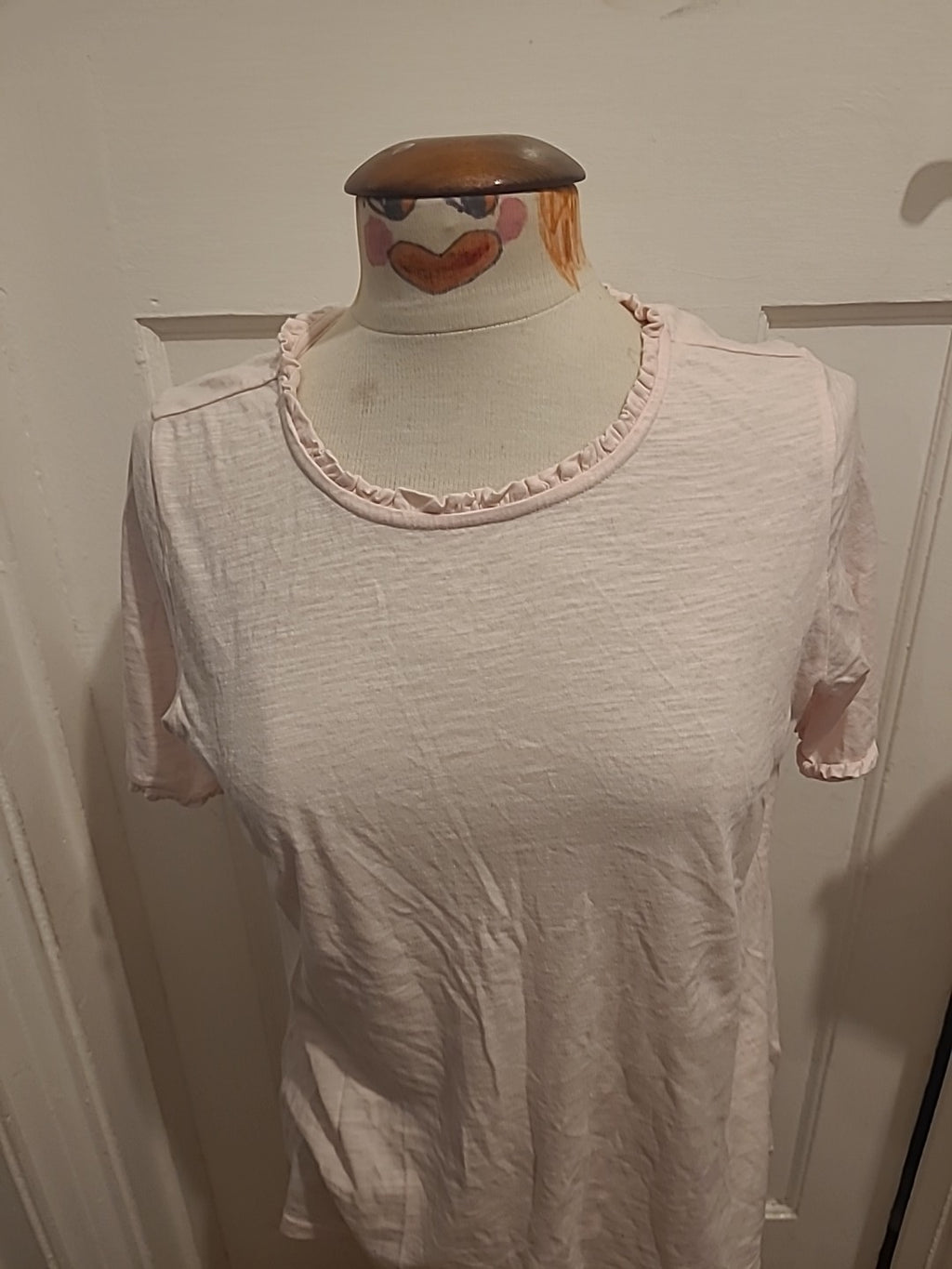 Ladies Crew Clothing Size 10 Pale Pink Short Sleeved Tshirt