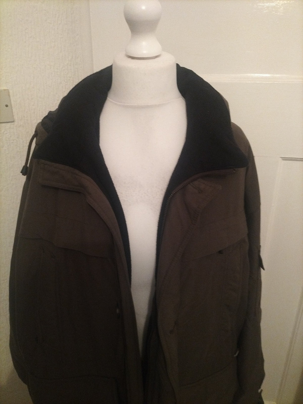 Mens Sympatex Size L/XL Green Windproof/Waterproof/Breathable Coat Heavy