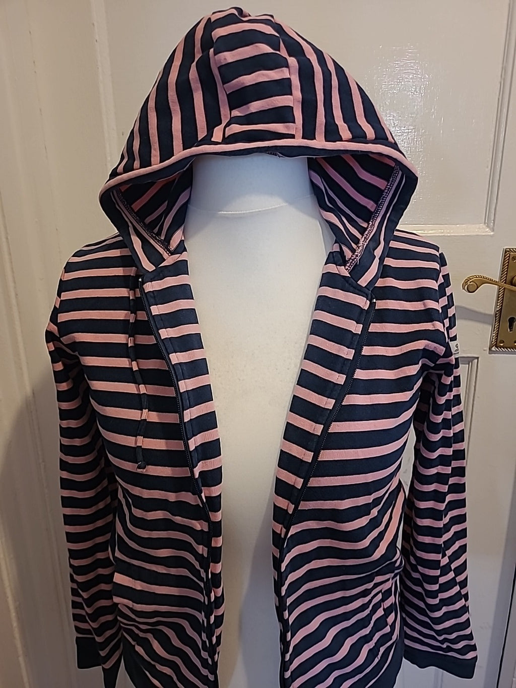 Ladies Mousqueton Size Euro 40 Pink And Navy Striped Jacket