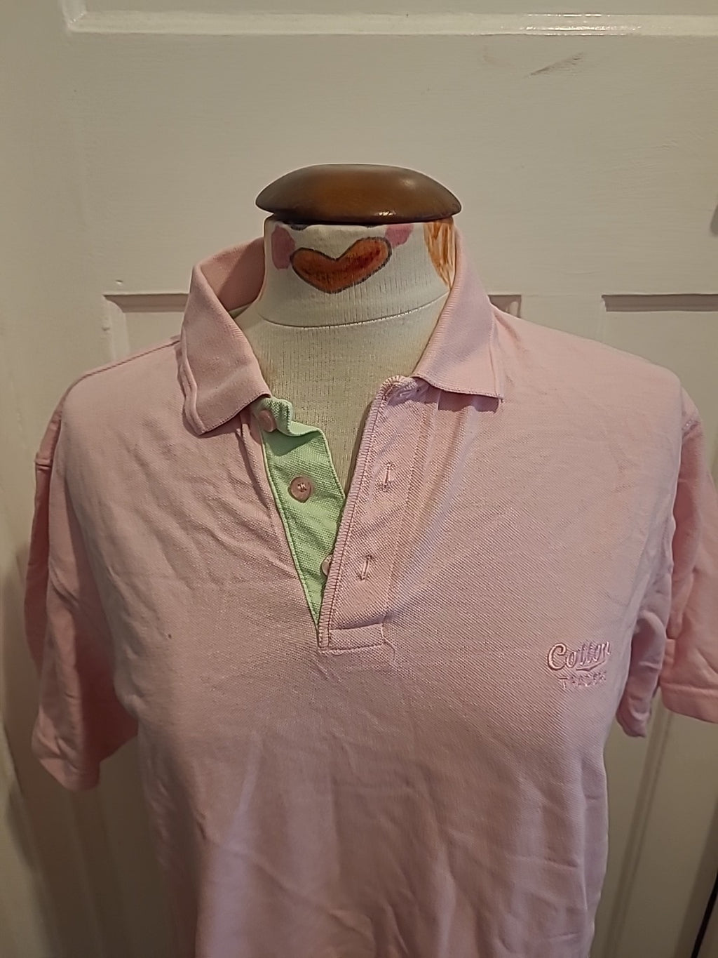 Ladies Cotton Trader Size Medium Pink Short Sleeve Polo Top