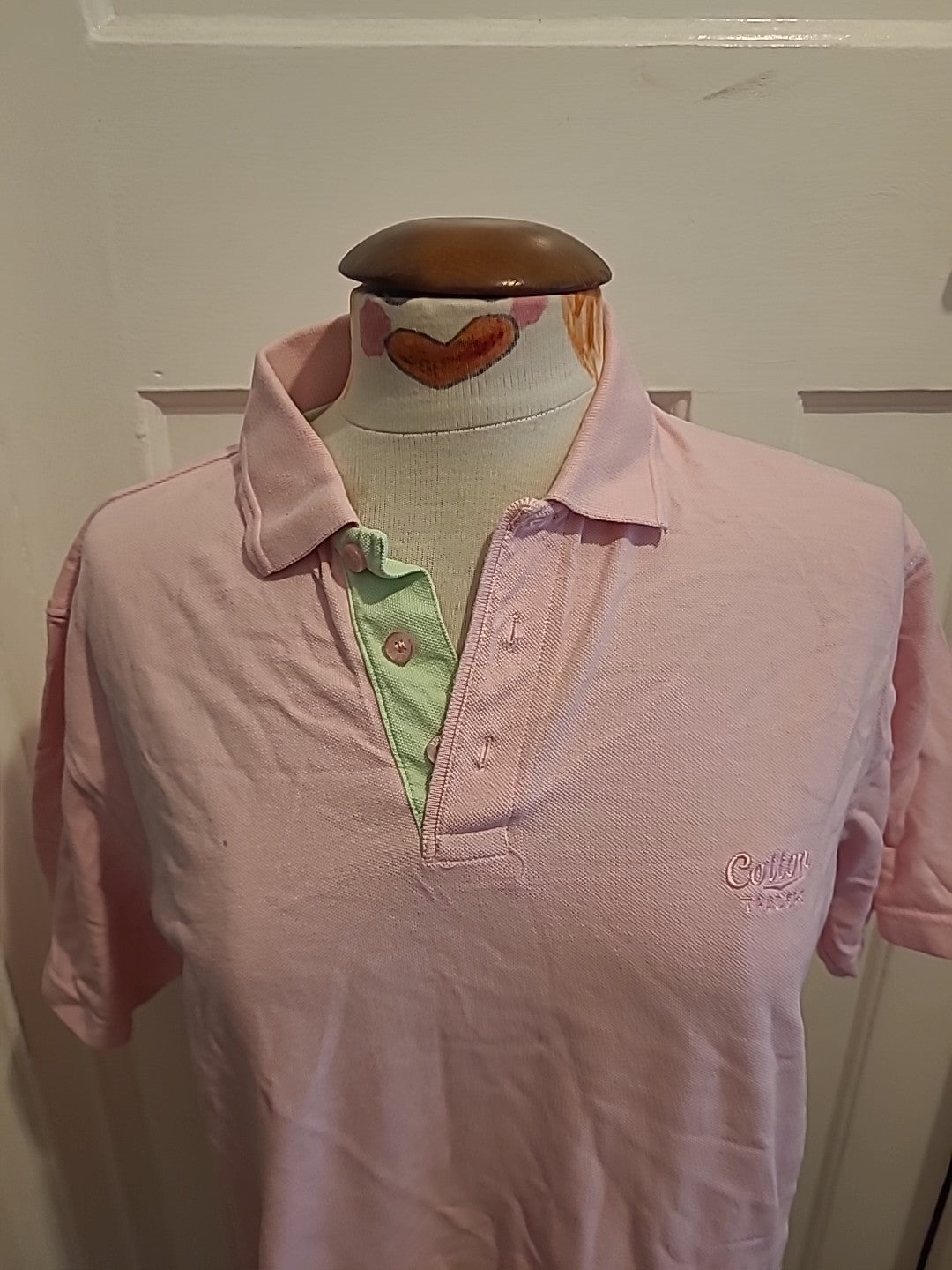 Ladies Cotton Trader Size Medium Pink Short Sleeve Polo Top