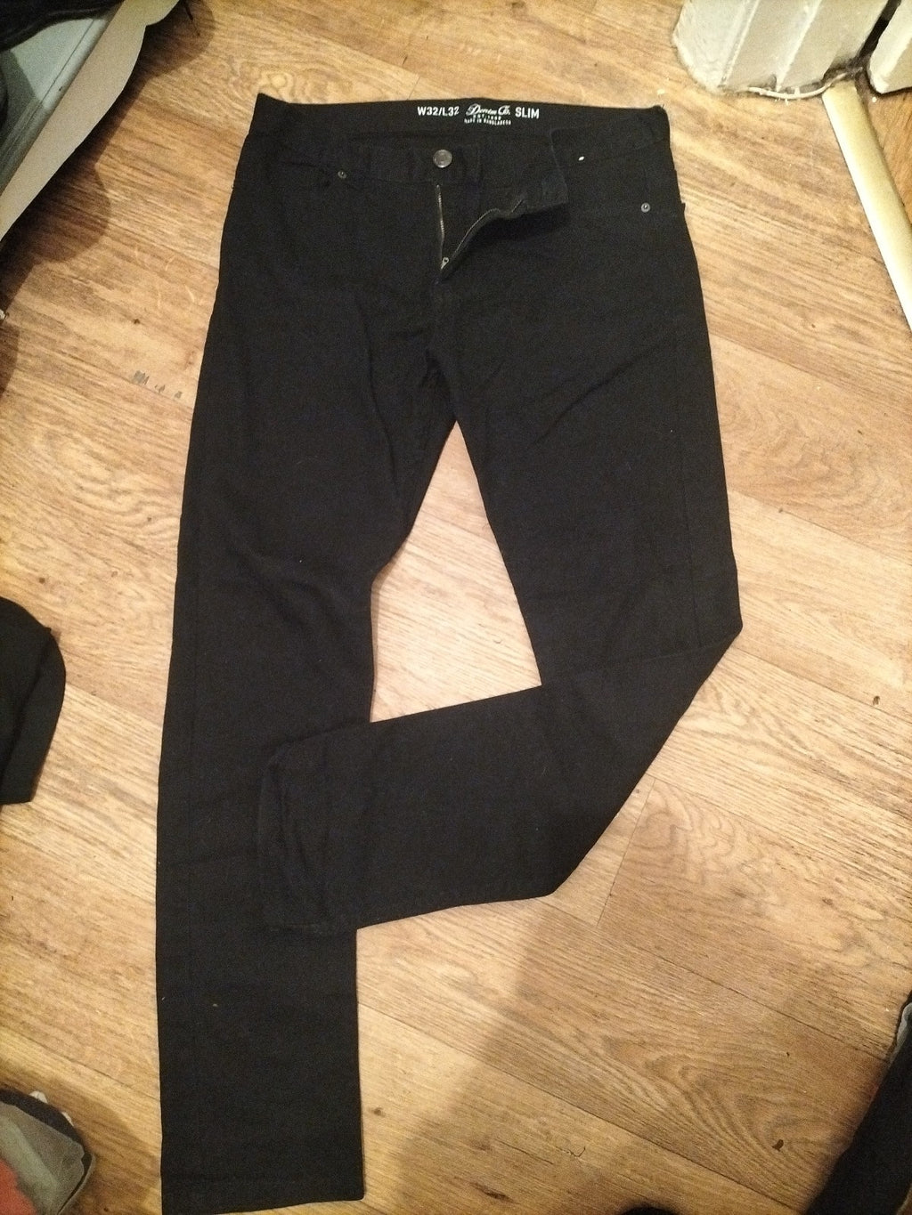 Mens Denim&Co Size 32/32 Black Slim Jeans
