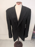 Mens Black 40R Lined Padded Suit Jacket