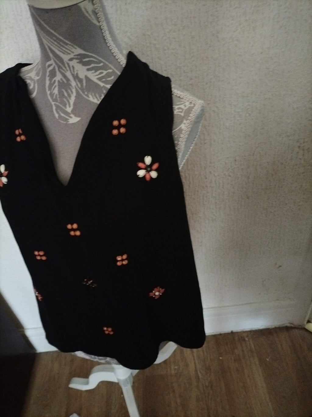 Ladies Next Size 12 Black Sleeveless Blouse
