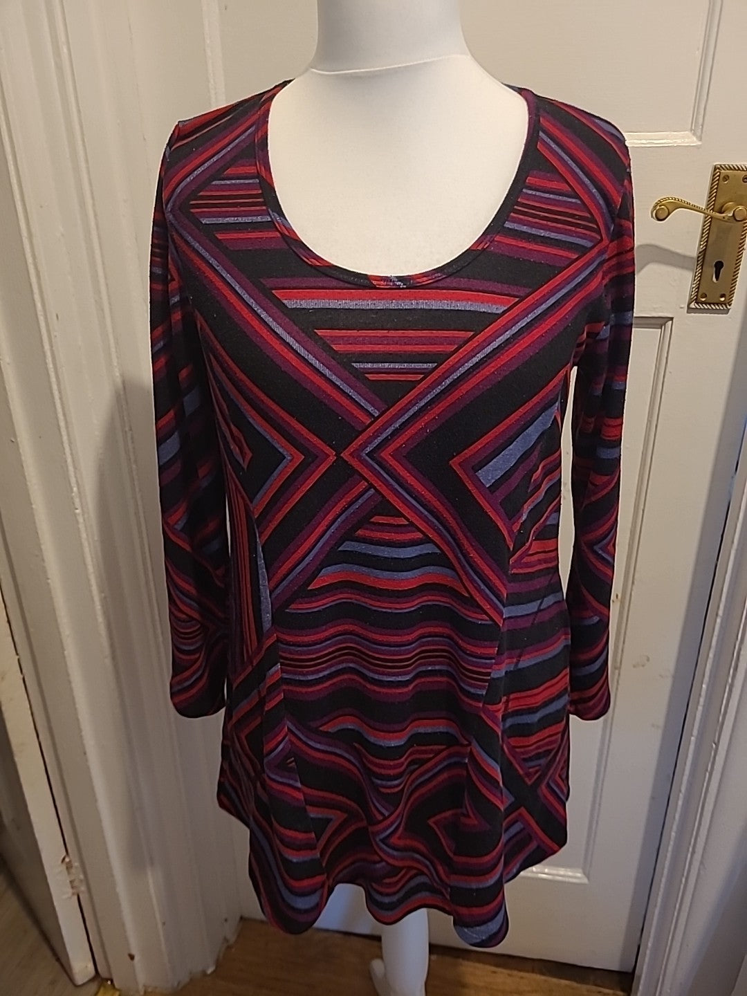 Ladies Virtu Size 2XS Multi Striped Long Sleeved Dress/Jumper