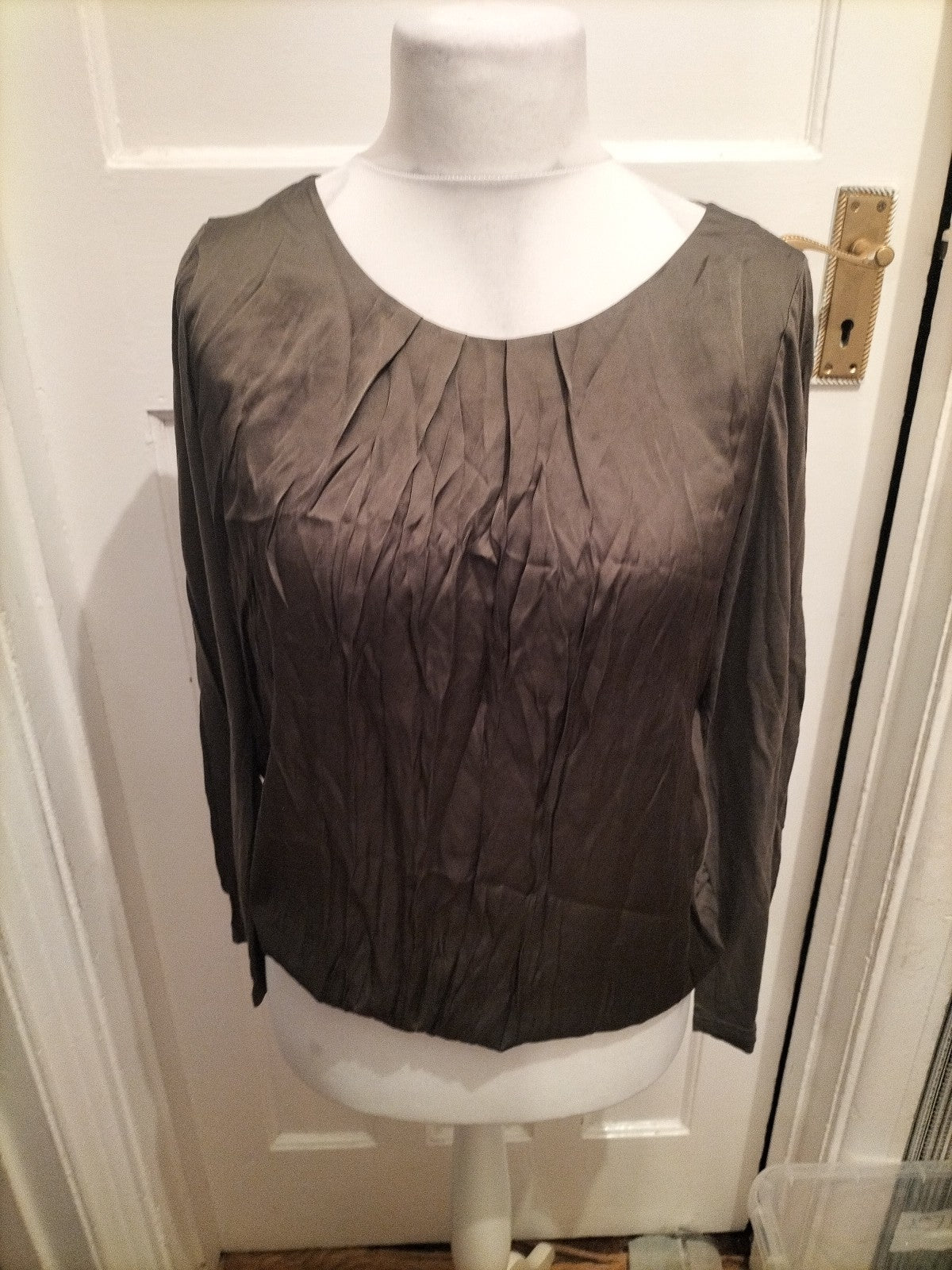 Ladies Comma Size EU 42 Dark Green Long Sleeved Blouse
