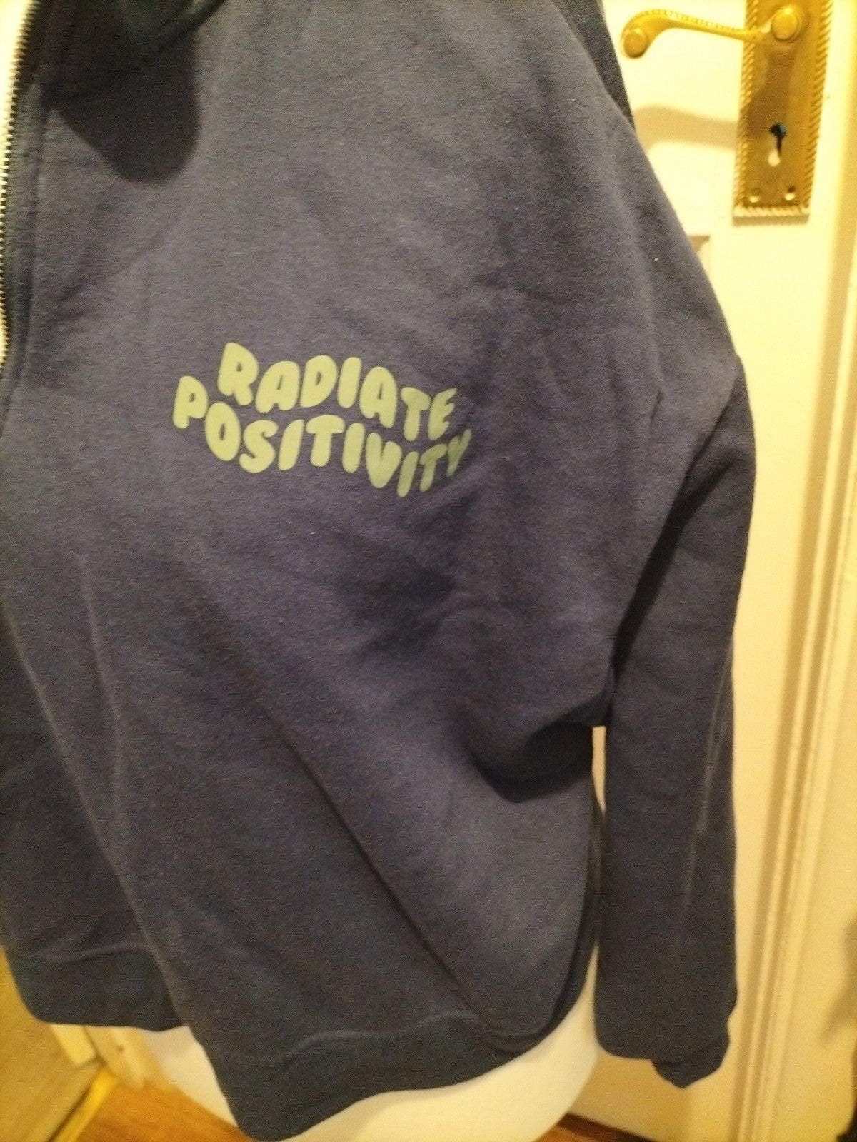 Ladies Primark Size 12-14 Navy "Radiate Positivity" Hoodie