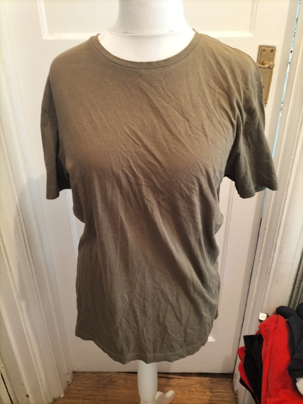 Mens Peacocks Size Large Green Khaki Ref Fit Short Sleeve T-shirt