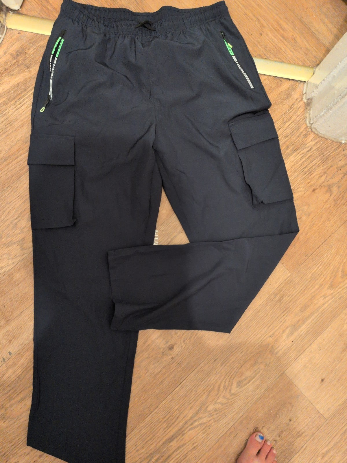 Brand New XL Black Sports Track Pants Cargo