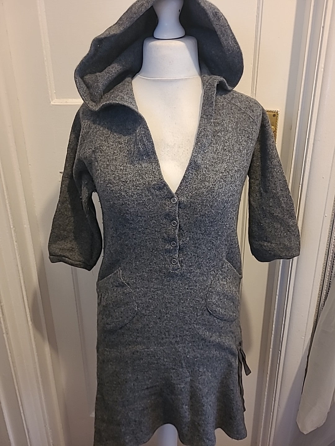 Ladies TRF Knitwear Size Medium Grey Wool Dress
