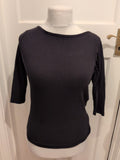 Primark 12 Black Slash Neck Long Sleeve T-shirt
