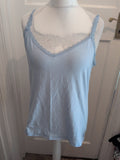 20 Blue Frill Hem Sleeveless Pyjama Top