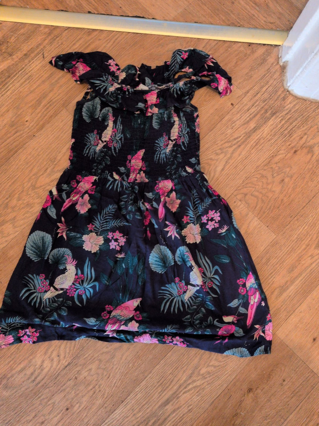 H&M 10-13 Years Navy Floral Short Sleeve Dress