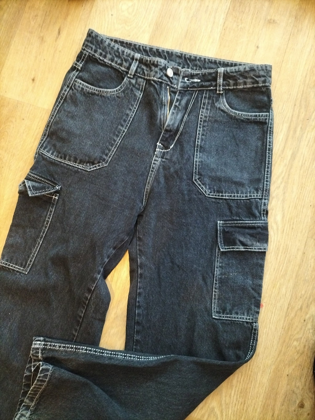 Girls Tensy Size 32" Denim Cargo Trousers