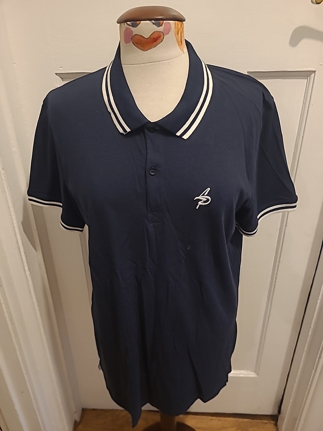 Mens Pep&Co Size Medium Navy Collared Polo Shirt