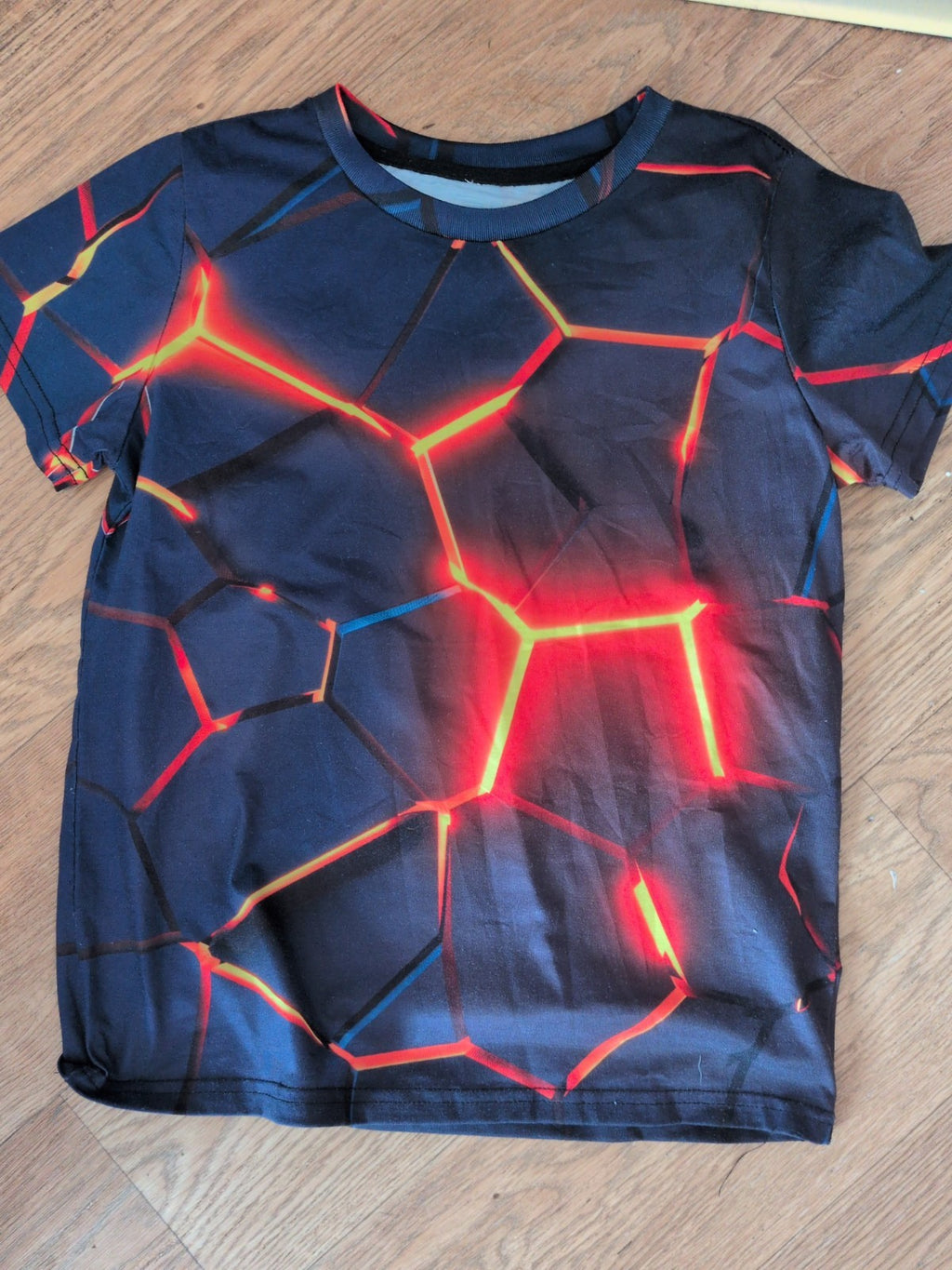 Youth S/M Navy Football Print Short Sleeve T-shirt