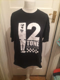 Uneek 2XL Black With White Print Short Sleeve T-shirt