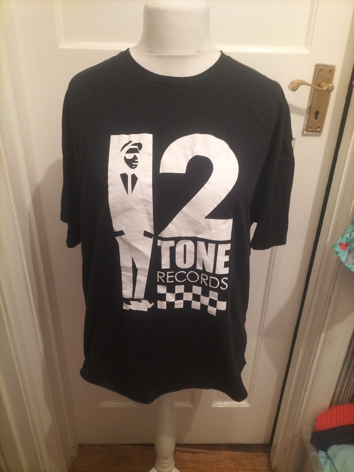 Uneek 2XL Black With White Print Short Sleeve T-shirt