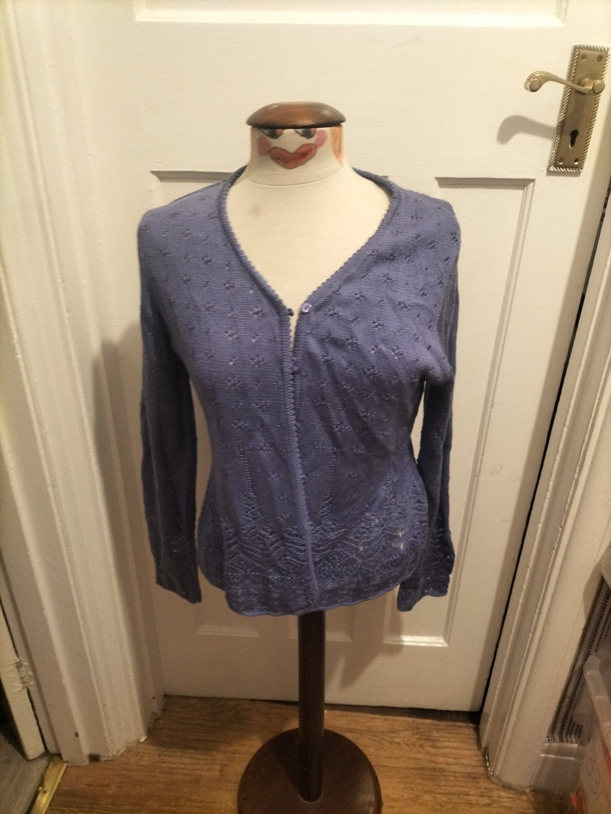Ladies Kaleidoscope Size 16 Purple Knit Long Sleeved Cardigan