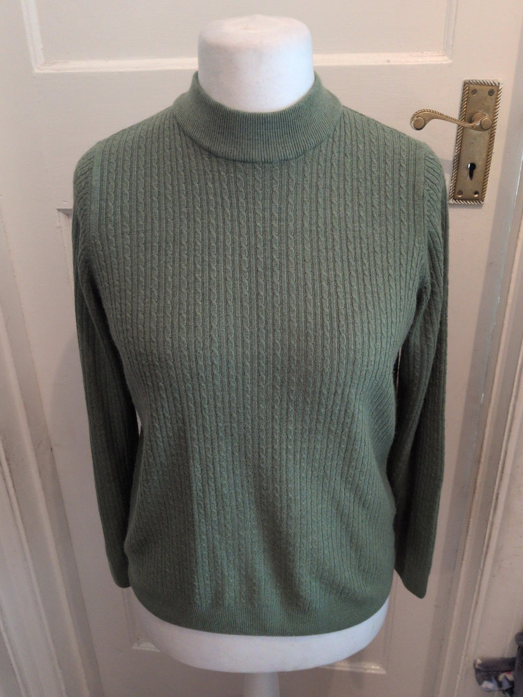 Marks And Spencer 14 Green Patterned Jumper