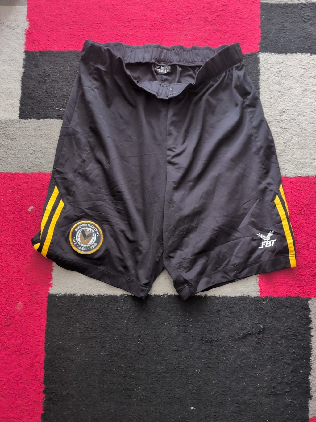 Large Black Newport County Elasticated Shorts