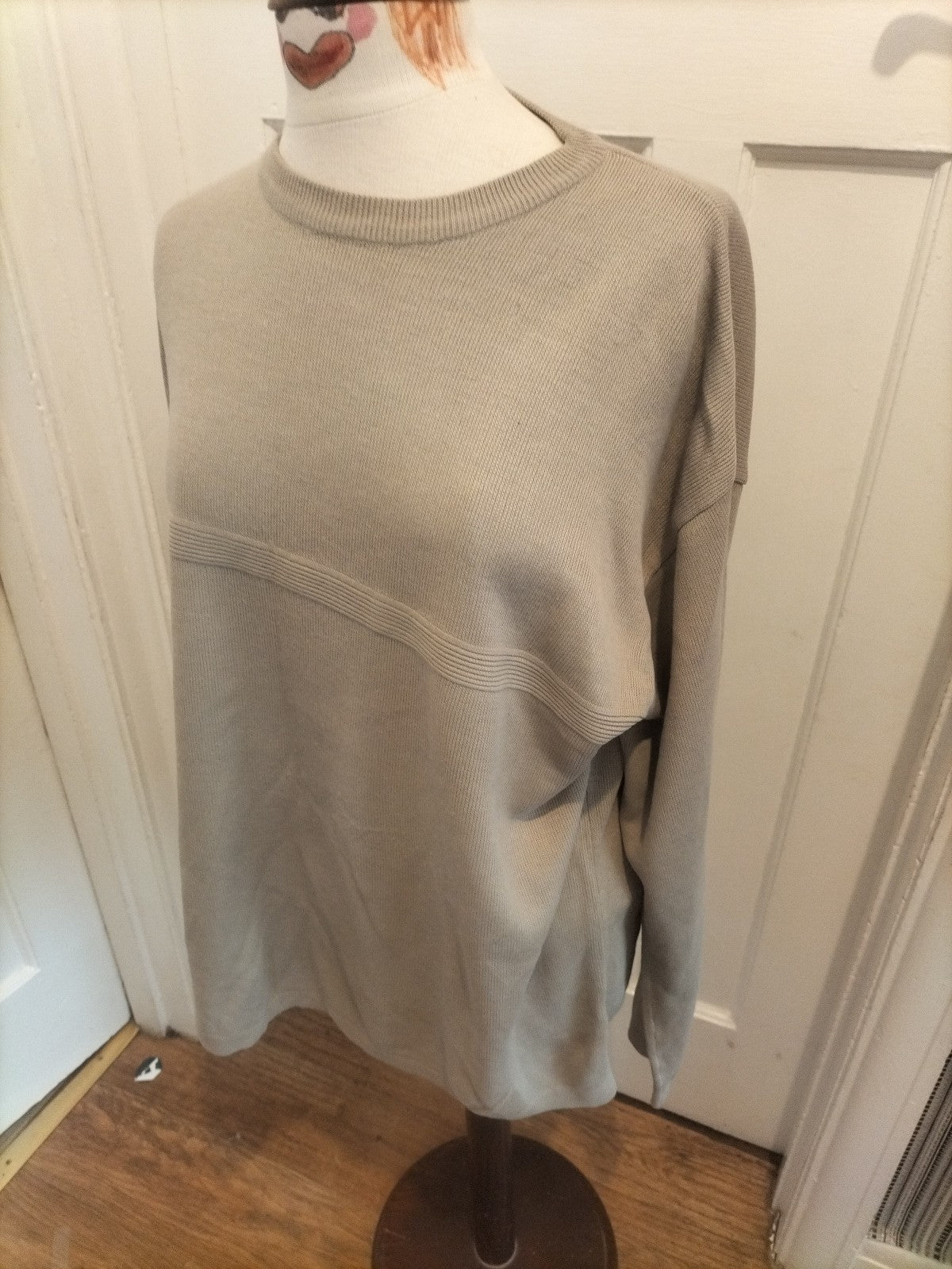 Mens Freeport Size XL Beige Long Sleeved Pullover Jumper