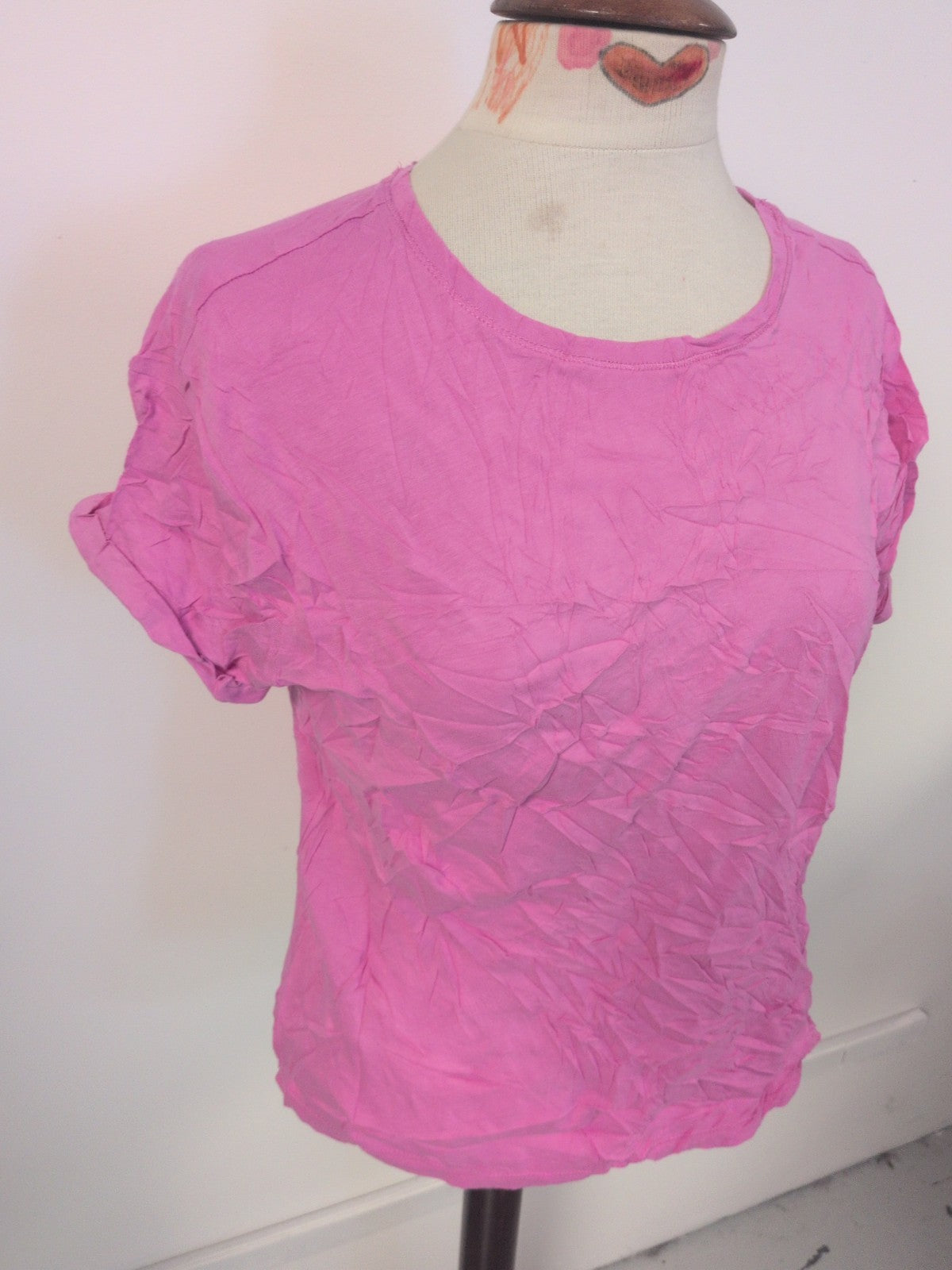 Ladies Marks And Spencer Size Medium Pink Short Sleeve Tshirt