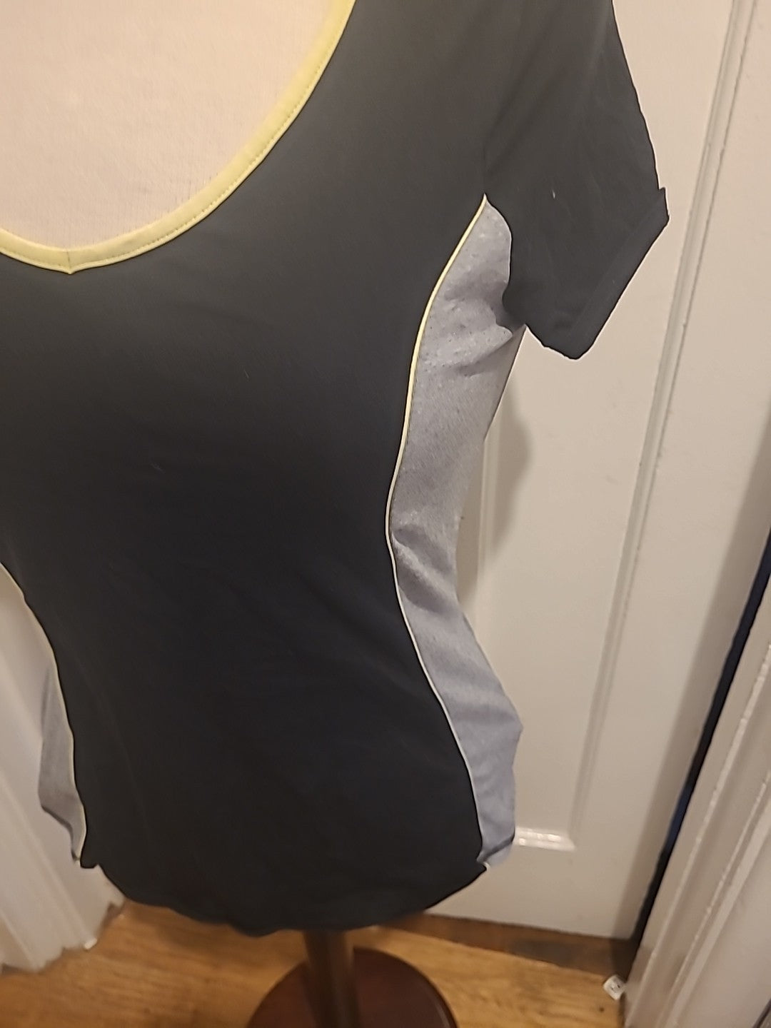 Ladies Marks And Spencer Fitness Size 12 Black Grey Short Sleeved Tshirt
