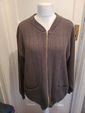 Mens Noble Size XL Khaki Full Zip Jumper