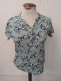 Ladies Bonmarche Size 12 Green Floral Short Sleeve T-shirt