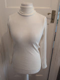 Ladies Primark Size Large White Soft Touch High Neck Jumper