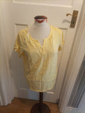 Ladies Bonmarche Size 12 Pale Yellow Short Sleeved Tshirt Blouse