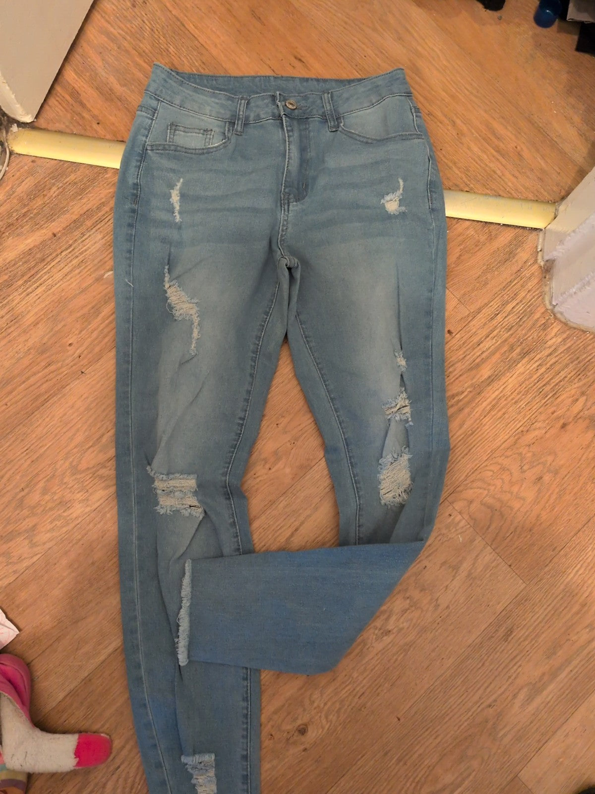Medium Denim Ripped Jeans