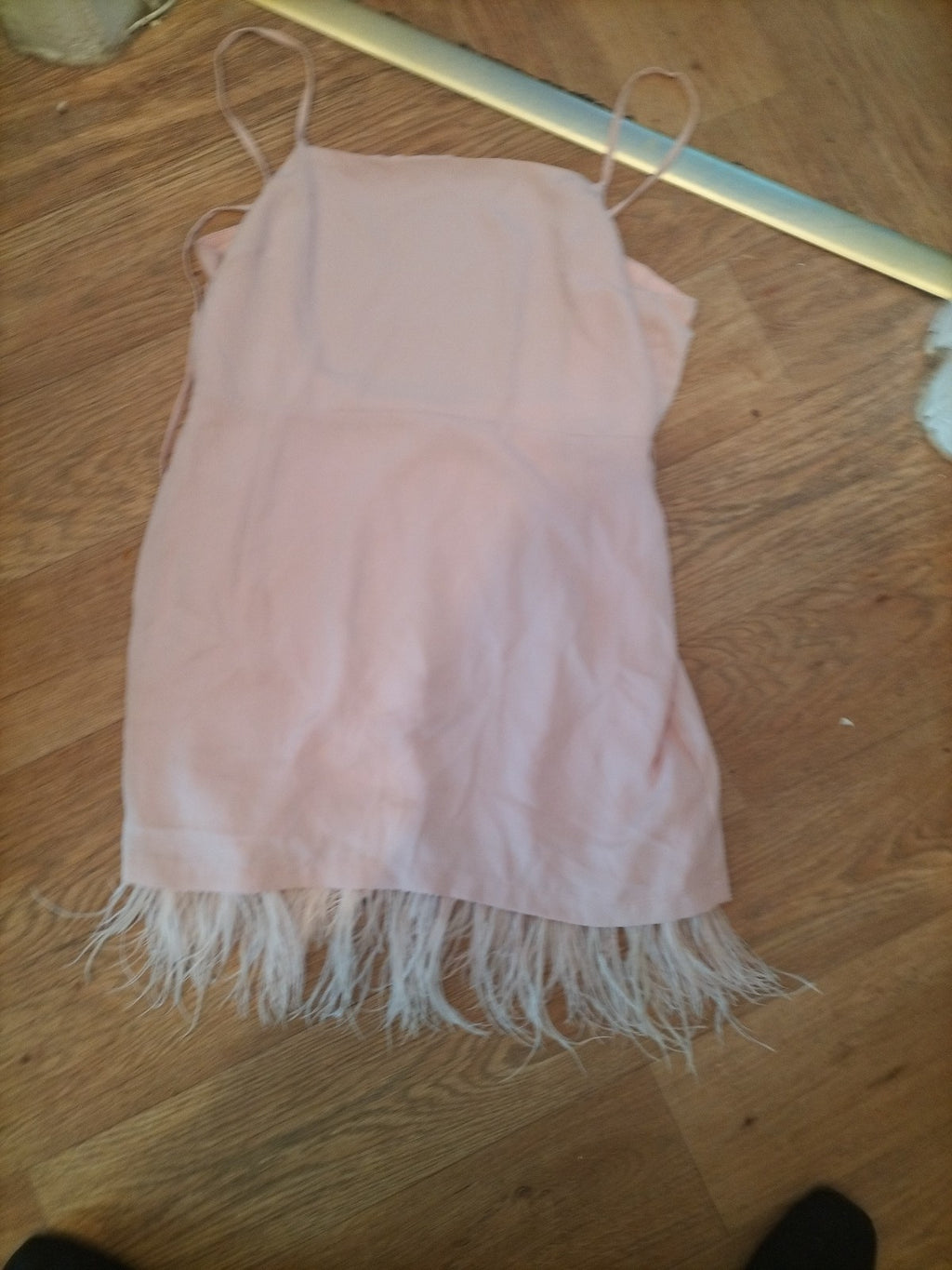 Topshop 14 Pink Sleeveless Fluffy Hem Short Dress
